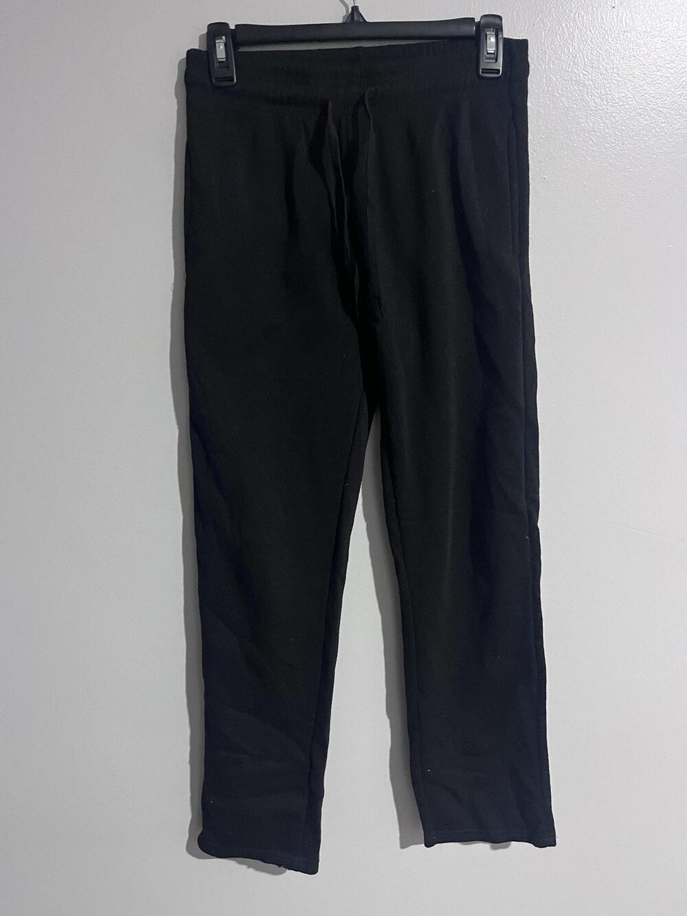 Real Essentials Sweatpants Womens XL Black Slim Tapered Fleece Drawstring